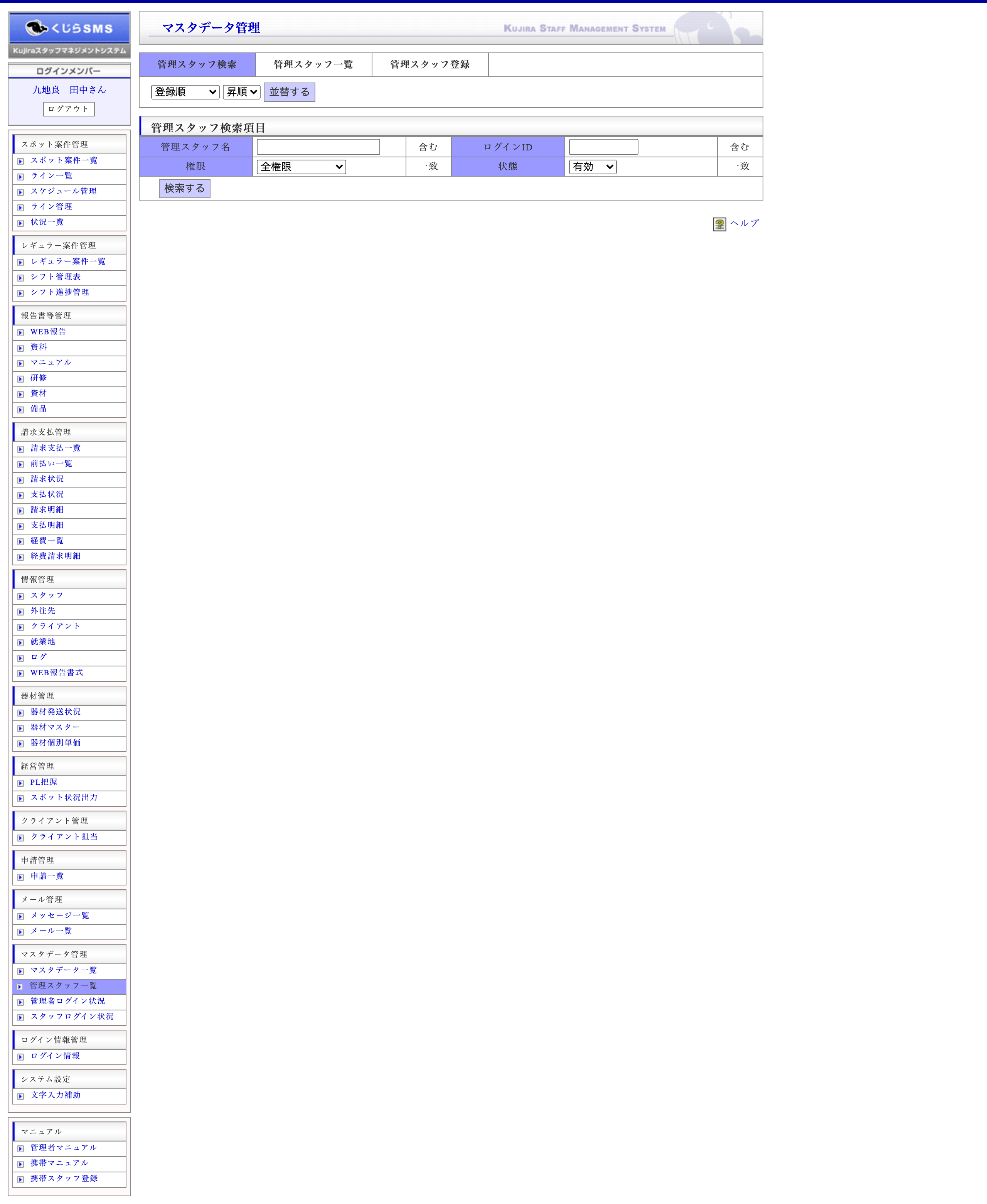 管理スタッフ一覧